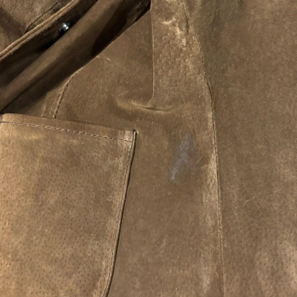 LAGUNA GIRL VINTAGE RETRO GENUINE SUEDE Brown Coat Lined Snap Closure Size M - Picture 12 of 12